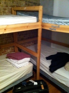 Our bunk beds in the hostel in New York City