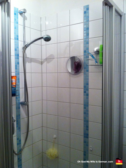 Shower stall in a bathroom in Hannover, Germany