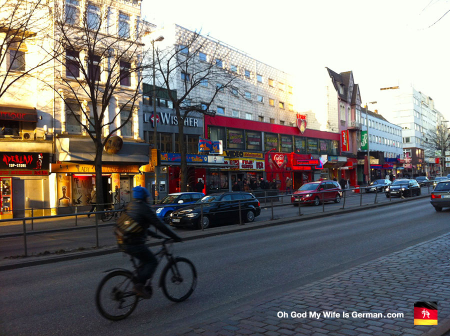 Reeperbahn street in Hamburg