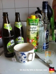Apfel Sandorn Saft Gut Bio, vodka and Maiboch beer