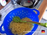 pasta drying in a strainer