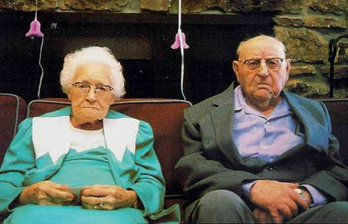 Funny Old Couple Waiting for Death / God