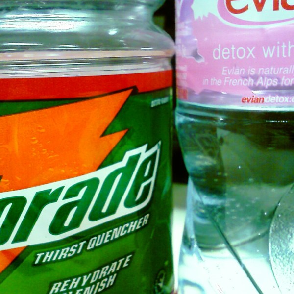 Gatorade Sports Drinks v.s. Evian Water