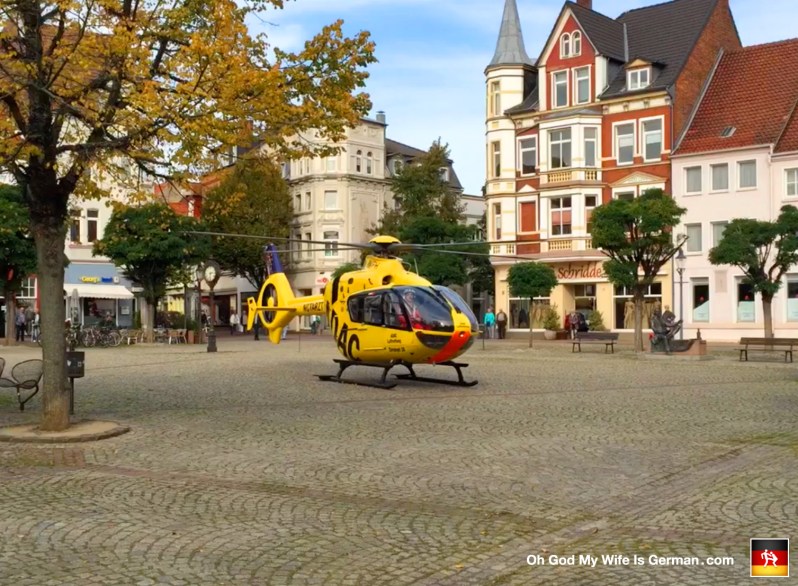ADAC Helicopter Lands in Peine, Germany