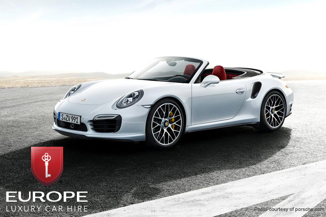 The Porsche 911 Turbo Cabriolet, available at Europe Luxury Car Hire