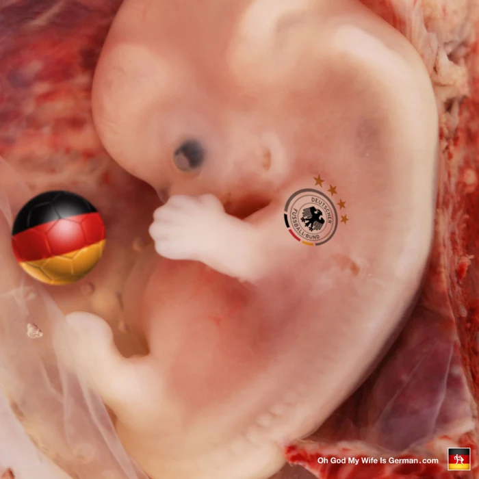 German soccer human baby embryo in the womb
