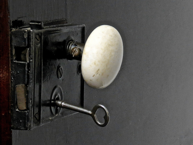Old American Door Knob with Key